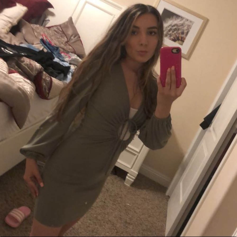 Forever 21 mini dress size small in sage green! Never worn tags attached!
